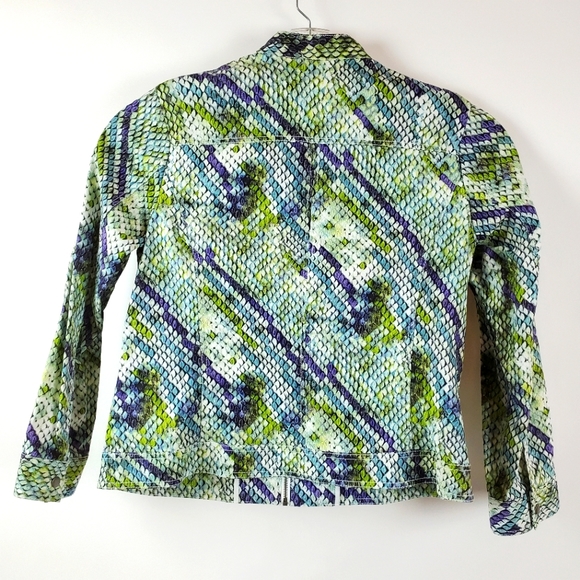 Chicos motorcycle style denim jacket snake look - Picture 2 of 14